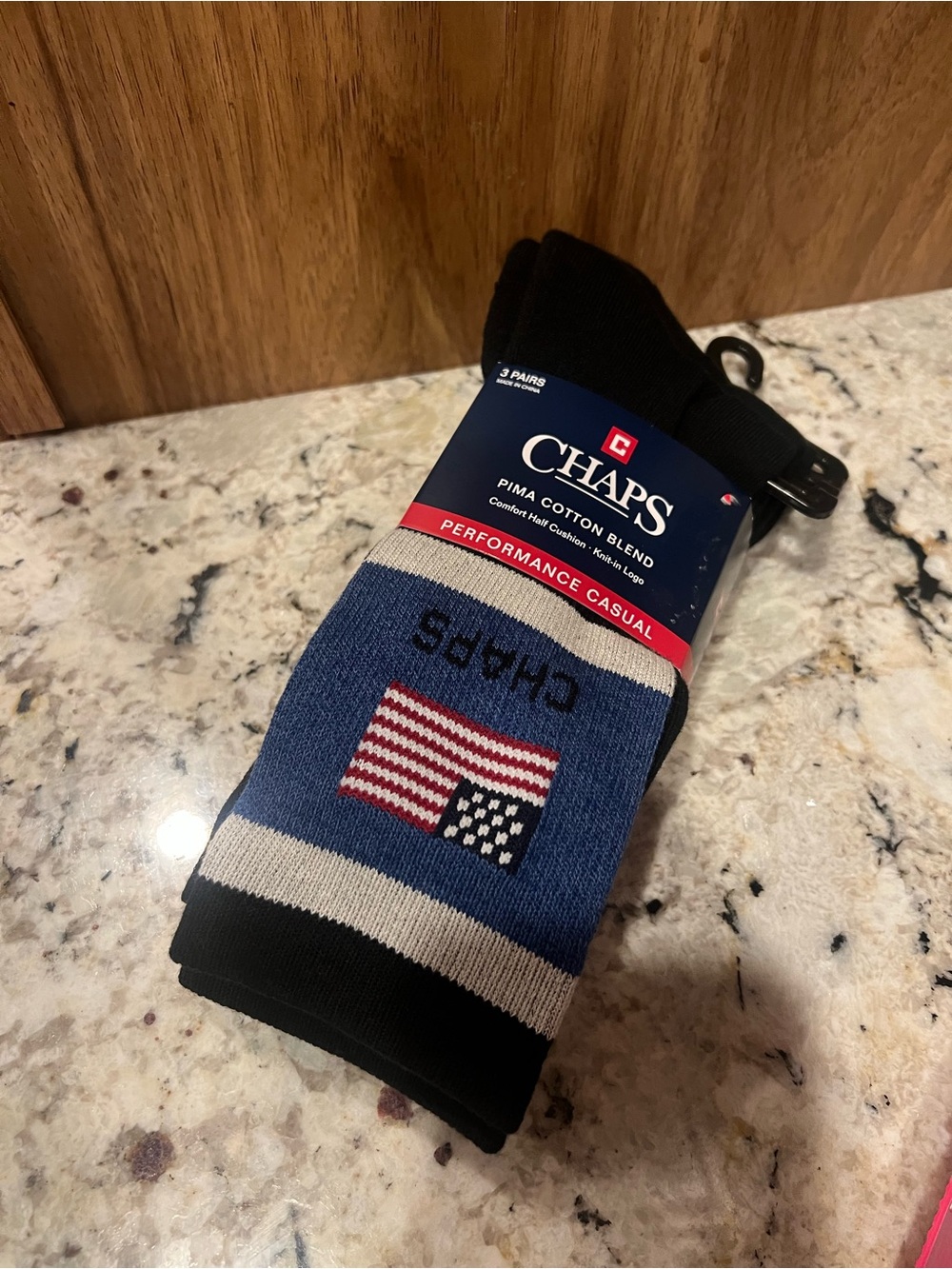Chaps Crew Socks with Flag Motif